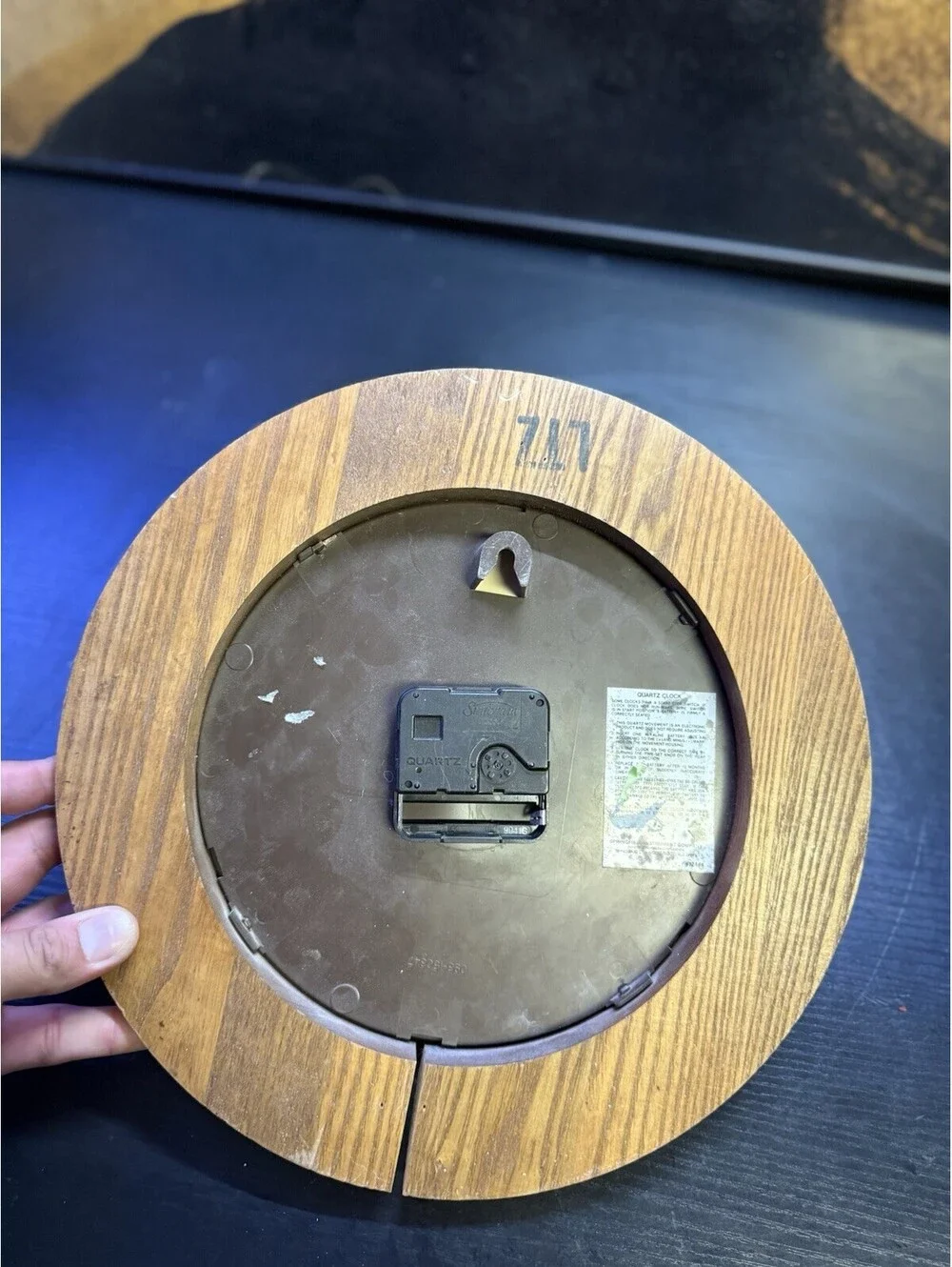 Vintage U.S.A Made Sunbeam Wood Wall Clock Quartz Battery 882-815 Art Deco MCM